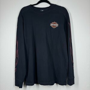 Harley Davidson Mens Long Sleeve Shirt Embroidered Large Logo Size Large